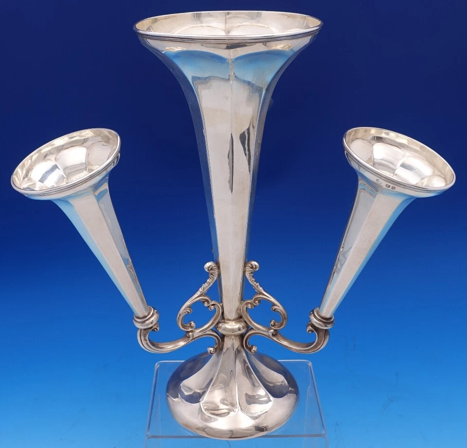 英国维多利亚纯银 Epergne Thomas Atkins Birmingham 1886 #4341-2 — 第 3/4 张图片