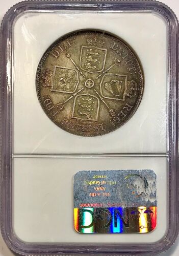 Great Britain Large Silver Coin 1888 England Victoria 4S Double Florin NGC MS62 - Picture 2 of 4