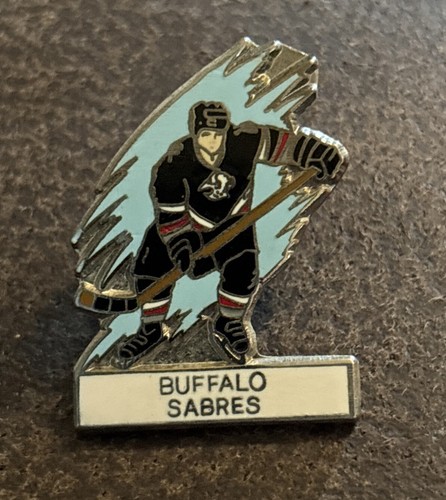 Vintage Buffalo Sabres NHL Skater Hockey Goathead Logo Lapel Hat Pin - Picture 1 of 2