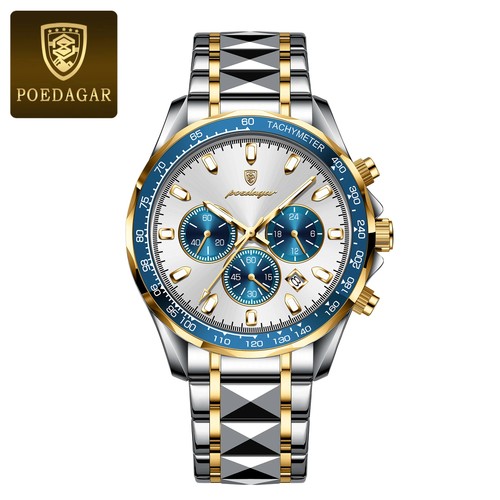 POEDAGAR Luxury Men's Watches Waterproof Luminous Date Chronograph Watch For Man - Bild 36 von 36