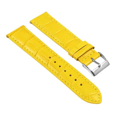 StrapsCo Mens Croc Crocodile Grain Embossed Padded Leather Watch Band Strap - Picture 39 of 50