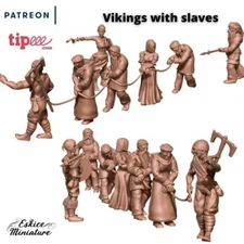 Eskice Miniatures Early Medieval Vikings with Slaves / Prisoners Diorama DnD RPG