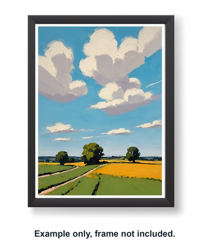 Minimalistic Countryside Landscape A3 size print 007 - Picture 2 of 5