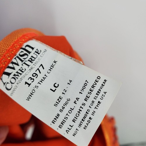A Wish Come True Who's That Chick Orange Orange Sequin Fringe Dance Costume LC - Picture 3 of 7