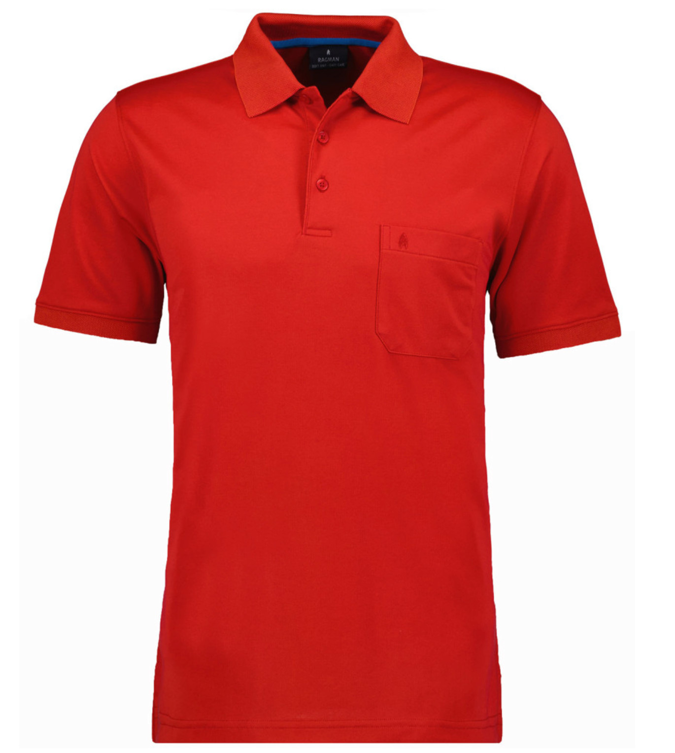RAGMAN Softknit-Polo mit Brusttasche, kurzarm