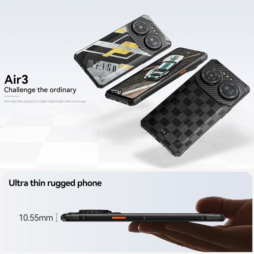 Telefono robusto sbloccato IIIF150 Air3 4G LTE Android 14 cellulare sottile esterno 12+512G - Foto 9 di 14