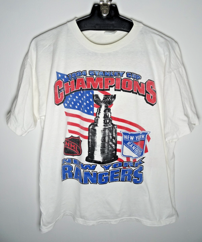 Vintage New York Rangers Stanley Cup T Shirt XL Mens 90s 1994 Single Stitch NHL - Picture 2 of 7