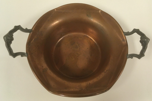 COBRE FLAMENCO B.P. "Antiguo cuenco de 7"" firmado 4069 CO & peltre" - Imagen 2 de 13