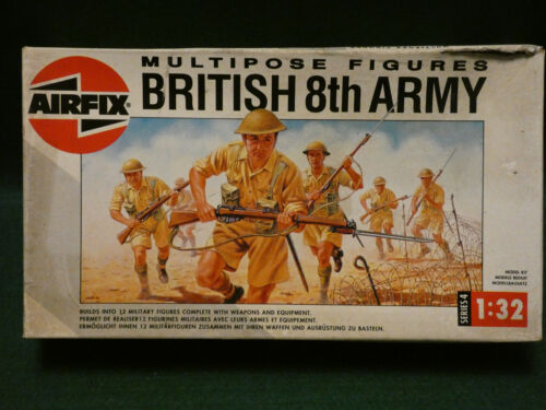 AIRFIX BTITISH 8th ARMY 1:32 MULTIPOSE FIGURES SERIES 4 MADE IN FRANCE 1988