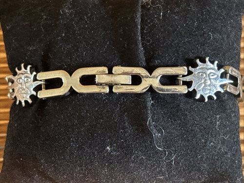 Sterling Silver SUN W/ Face Bracelet 24 Grams - Bild 3 von 6