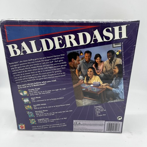 NEW Balderdash The Classic Bluffing Game Mattel 2003 Adult Party Game Sealed - Picture 2 of 2