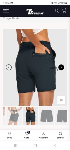 Women's Quick Dry Lightweight Stretchy Cargo Shorts L Large NAVY Blue NWT UPF 50 - Picture 5 of 8