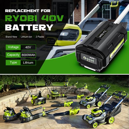 1/2/4PC For Ryobi OP40401 40V 6.0Ah Lithium High Capacity Battery OP4050 OP40501 - Picture 4 of 28
