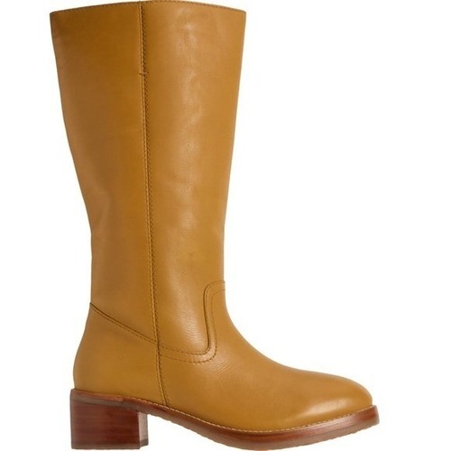 NEW Frye Camryn Campus Boots Tall Pull On Leather Banana Women's 8 - Picture 4 of 7