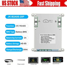 JK Smart BMS 4S-8S 200A LiFePo4 Li-ion Battery Active Balance Bms BT/RS485 lot