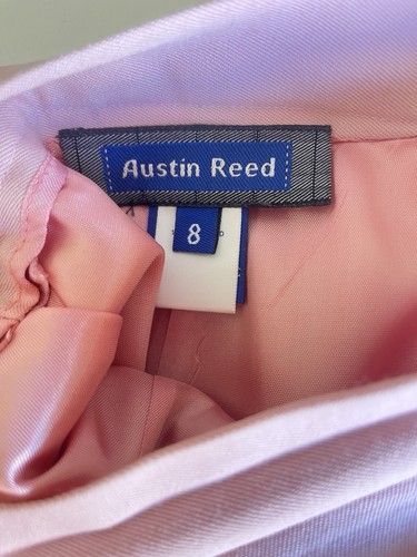 Vintage Austin Schilf Bleistiftrock 100 % reine Kammgarnwolle gefüttert rosa Gr. 8 - Bild 3 von 24