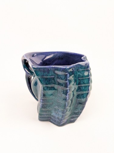 Taza de café de cerámica Charles Nalle de colección - forma escultórica alienígena azul Memphis - Imagen 14 de 14