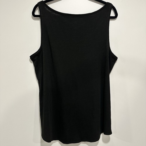 Eileen Fisher Women Black Sleeveless Tank Top 100% Organic Cotton Size XL / TG - Picture 2 of 7
