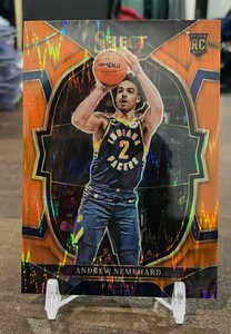 Andrew Nembhard RC Orange Flash Prizm 2022-23 Panini Select #77 Indiana Pacers