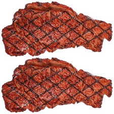 2 Pcs Yardwe Artificial Fake Steak 2pcs Props Food for Display Meat Decor