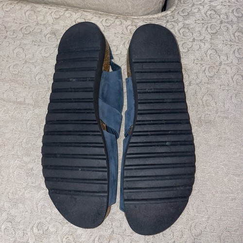 SANDALI DONNA LL BEAN NAVY LAETHER TOMAIA PUNTA APERTA MISURA 10M BRO7 MADE IN SPAGNA - Foto 5 di 6