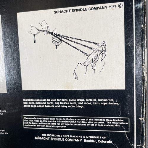 Vtg The Incredible Rope Making Machine!! by Schacht Spindle Co. 1977 - Picture 8 of 8
