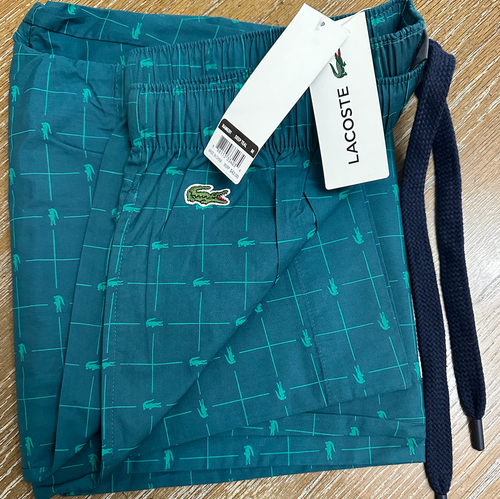Lacoste Pajama Pants Mens Sleepwear Alligator Logo AOP Lounge Croc NWT Size M - Picture 3 of 7