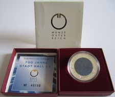 Austria 25 Euro 2003 700 Years Hall in Tyrol Silver Niobium