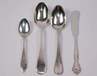 4 Antique To Vtg Sterling Silver Teaspoons Demitasse Spoon Butter Spreader 93.2g