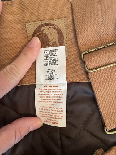 Berne Bib Work Overalls Large / Short Brown Insulated Double Knee Style B415BD - Picture 3 of 15
