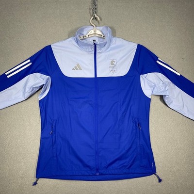 Adidas Jacket Mens Medium Lucid Blue BM25 Cel Running Carrera Wind Ready Adizero