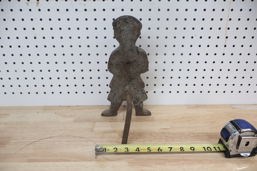 Cornamusa scozzese 12" in ghisa usata vintage/antica Andiron / fermaporta - USA - Foto 15 di 21