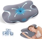 JINXIA Memory Foam Pillow, Ergonomic Orthopedic Neck Support Pillow for Side, Ba