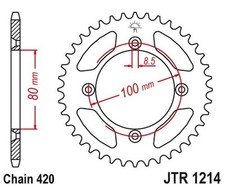 Steel Rear Sprocket - 45 Tooth 420 JT JTR1214.45 For Honda CR/F XR 60/70/80/110