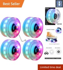 Durable 32 x 58 mm Light-Up Roller Skate Wheels 78A - Smooth Sliding Performance