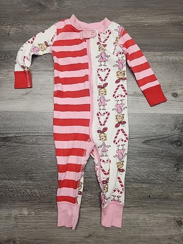 Hanna Andersson Dr Seuss The Grinch Cindy Lou Who Sleeper 6-12 Month Union Suit