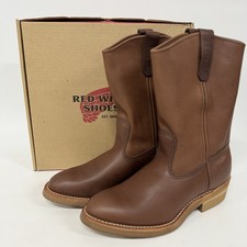 Red Wing 1155 Pecos Leather Work Boots Mens 8.5 D Brown Made In USA