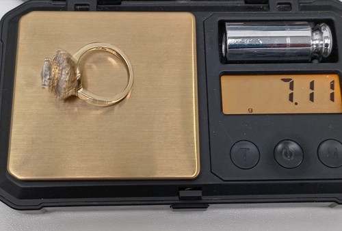 14ct Yellow Gold 585 Pear Cut Cubic Zirconia Cluster Ring Size M1/2,  7.11g - Picture 12 of 15