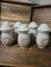 Vtg International China Marmalade Goose Geese Spice Jars 6 Cottagecore 80s