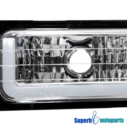Fits 1994-1998 GMC C10 C/K 1500 2500 3500 Headlights Bumper Lamps LED Strip - Picture 7 of 13
