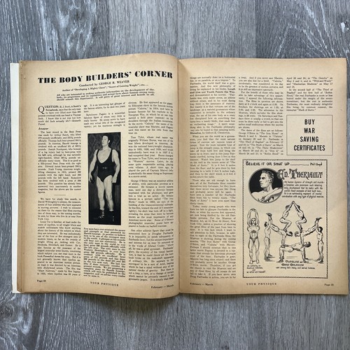 Joe Weider YOUR PHYSIQUE Bodybuilding Magazine TONY SANSONE FEB MAR 1944 V 3 # 6 - Picture 12 of 24