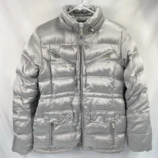 Obermeyer 100% Down Filled Ski Jacket Women's Size 8 Silver/Gray