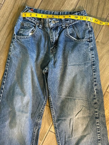 Lee Authentic Adjustable Band Youth Jeans Boys Sz 12 Reg Denim Jeans Distressed - Picture 2 of 5