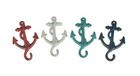 Set of 4 Cast Iron Ship Anchor Coat Hooks Decorative Hanger Coastal Wall Decor