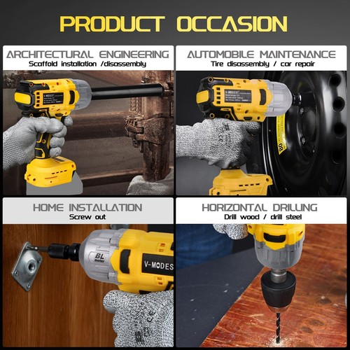 800Nm 1/2" Cordless Electric Impact Wrench For DEWALT Battery Brushless 3-IN-1 - Picture 9 of 17