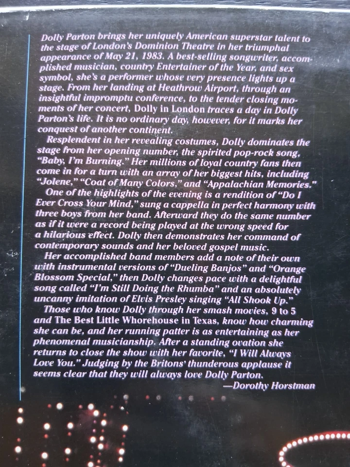 Dolly Parton: Dolly in London (1983) PA-84-068 Pioneer Laserdisc Live Concert - Image 4 of 4