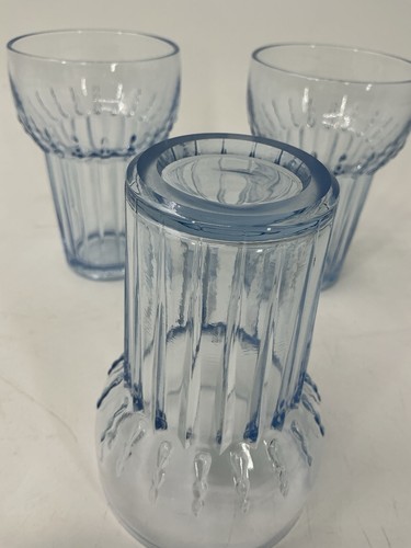 3 Stunning Martinsville Radiance Sky Blue Pair Flat Tumblers 9 Ounce Glasses EUC - Picture 13 of 15