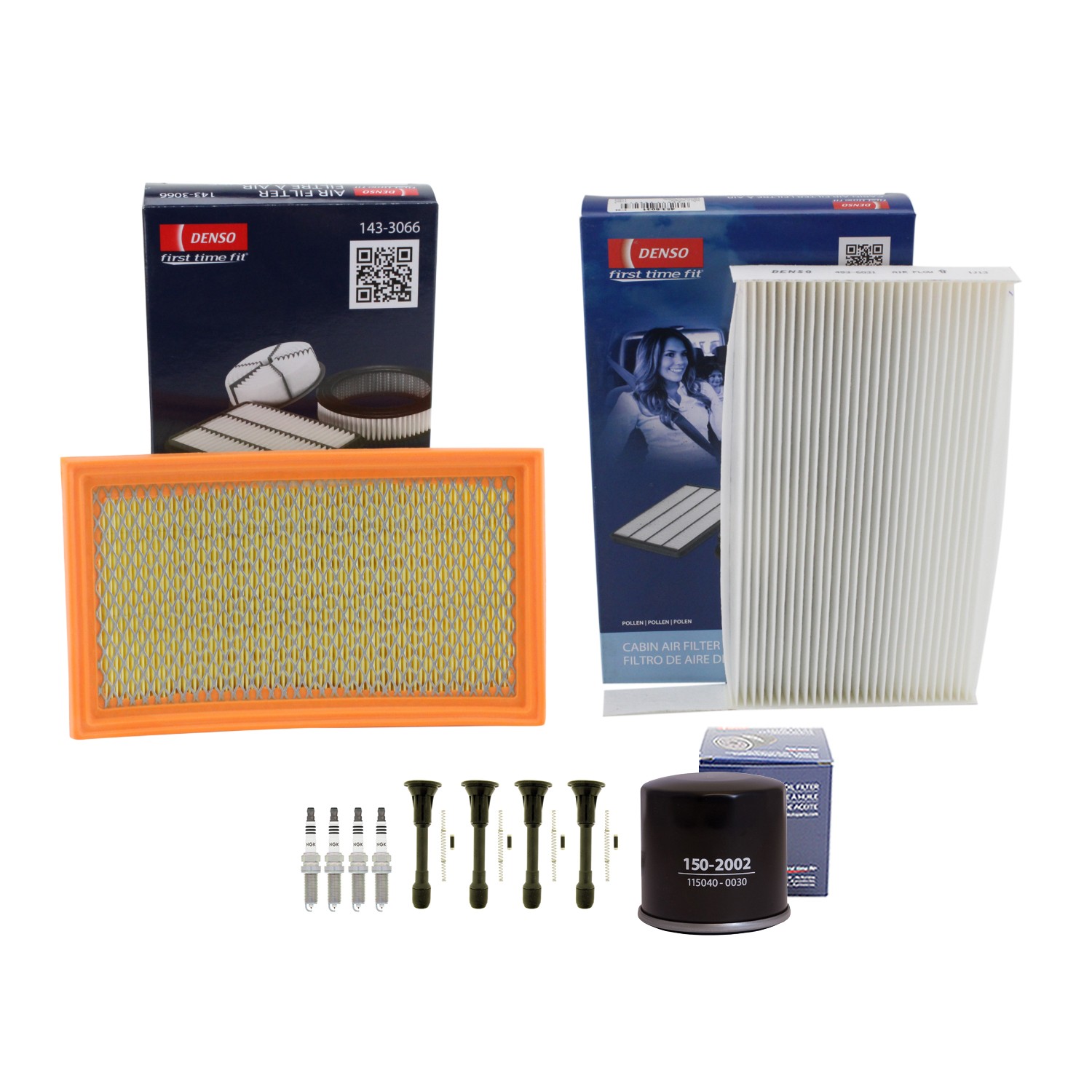Denso Tune Up Kit NGK 4 Spark Plugs  Boot Kit for Nissan Cube 1.8 L4 MR18DE Z12
