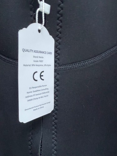 WENLIA Neoprene Wetsuit Jacket XL Ladies Long Sleeved Black Zipped Top - Picture 3 of 8