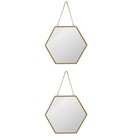  2pcs Make -up Mirror Eitelkeitsspiegel dekoratives Sechseck -Hangspiegel für
